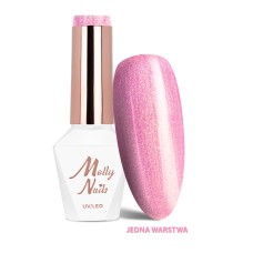 Molly Nails 328 La Vie en Rouge Angel's Sparkle LED/UV HEMA/Di-HEMA Free - Гел лак 8g.